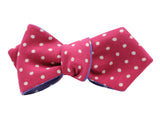 Pink & Periwinkle Polka Dot Reversible Bow Tie - Fine And Dandy