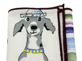 Dogs In Party Hats Panelled Pocket Square - Fine And Dandy
