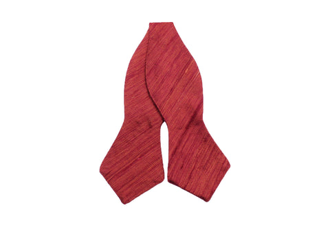 Garnet Raw Silk Bow Tie - Fine And Dandy