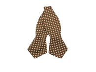 Brown Polka Dot Silk Bow Tie - Fine And Dandy