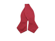 Red & Navy Polka Dot Silk Bow Tie - Fine And Dandy