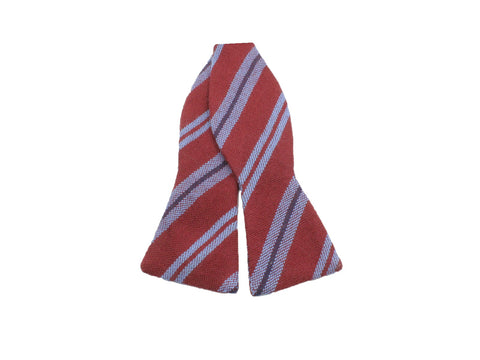 Cranberry Striped Cashmere Bow Tie - Fine And Dandy