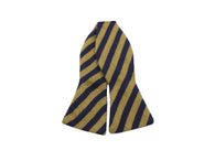Gold & Navy Striped Cashmere Bow Tie - Fine And Dandy
