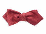 Garnet Raw Silk Bow Tie - Fine And Dandy