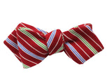 Cranberry Striped Wool Bow Tie - Fine And Dandy