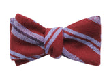 Cranberry Striped Cashmere Bow Tie - Fine And Dandy