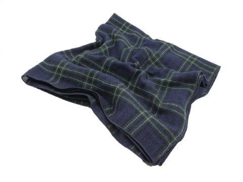 Green & Blue Check Wool Blanket Scarf - Fine And Dandy