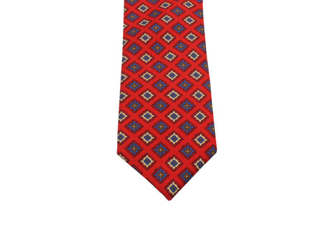 Red Cubic Medallion Silk Tie - Fine And Dandy