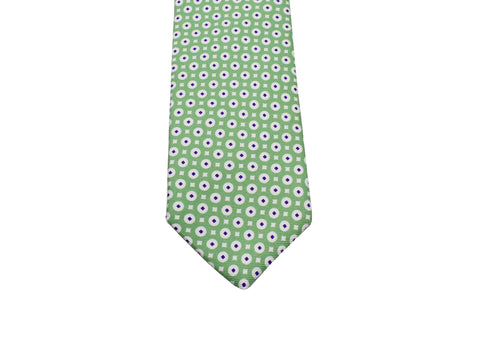 Lime Green Medallion Silk Tie - Fine And Dandy