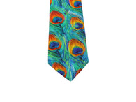 Peacock Feathers Cotton Tie - Fine And Dandy