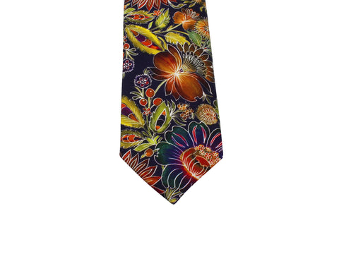 Dark Floral Silk Tie - Fine And Dandy