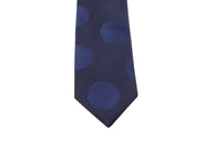 Navy Tonal Polka Dot Silk Tie - Fine And Dandy