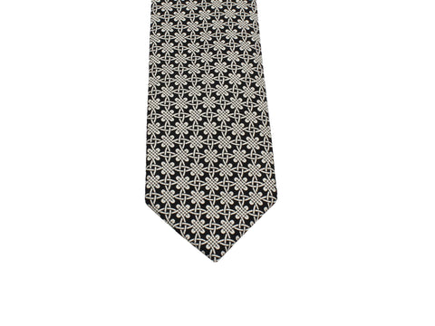 Navy & White Starburt Silk Tie - Fine And Dandy