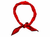 Red Embroidered Raw Silk Neckerchief - Fine And Dandy