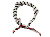 Black & White Striped Silk Neckerchief - Fine And Dandy