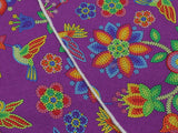 Purple Beaded Floral Print Cotton Neckerchief - Fine And Dandy