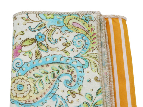Paisley & Striped Panelled Pocket Square - Fine And Dandy