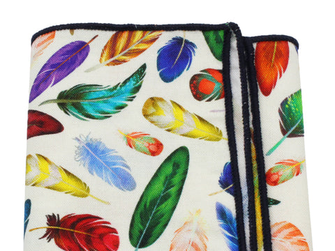 Feathers Cotton Pocket Square - Fine And Dandy