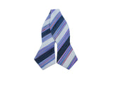 Multi Striped Raw Silk Bow Tie - Fine And Dandy