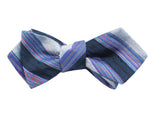 Multi Striped Raw Silk Bow Tie - Fine And Dandy