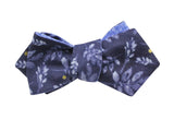 Navy & Periwinkle Floral Reversible Bow Tie - Fine And Dandy