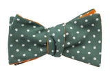 Green & Orange Polka Dot Reversible Bow Tie - Fine And Dandy